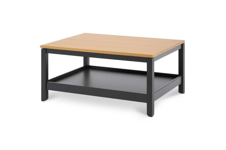 Журнальный стол КОДЗУВ 100x75 Черный/Светло-коричневый-4