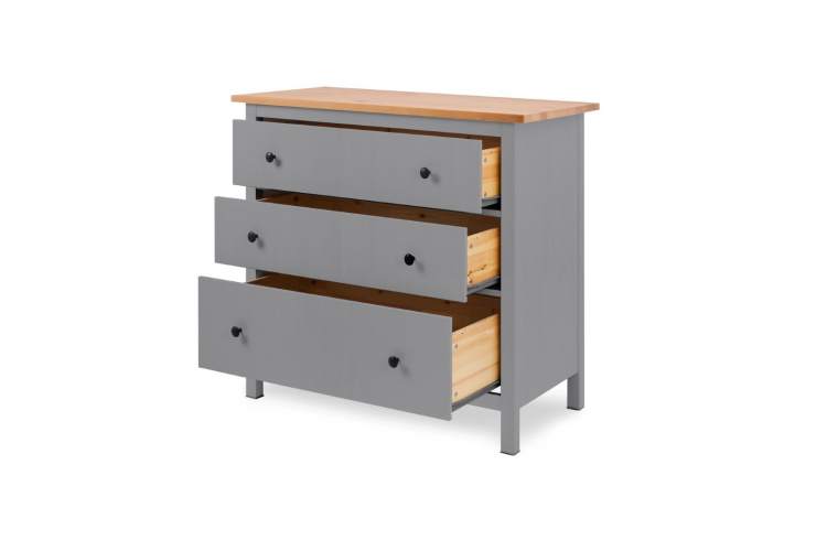Комод КЫМОР 3 ящика Серый/Светло-коричневый-4