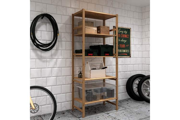 Этажерка УДОРА 5 полок 89х210х50 Светло-коричневый-2