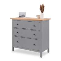 Комод КЫМОР 3 ящика Серый/Светло-коричневый