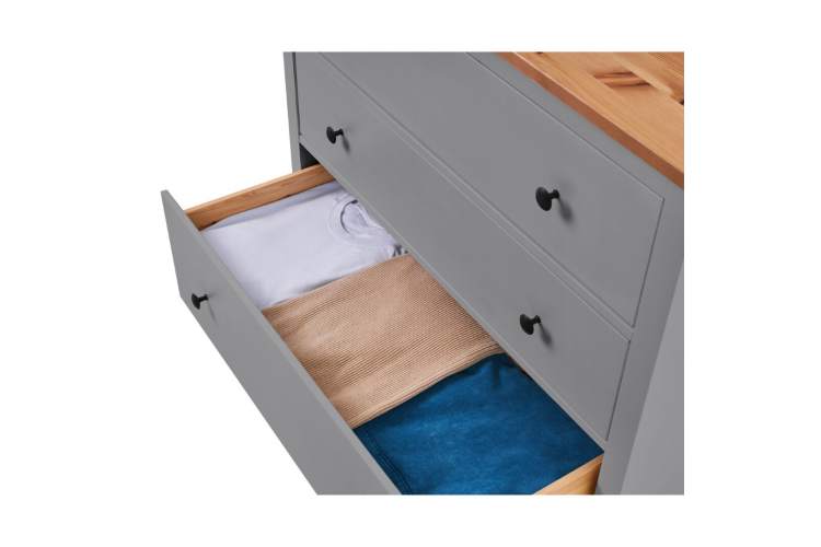 Комод КЫМОР 3 ящика Серый/Светло-коричневый-7