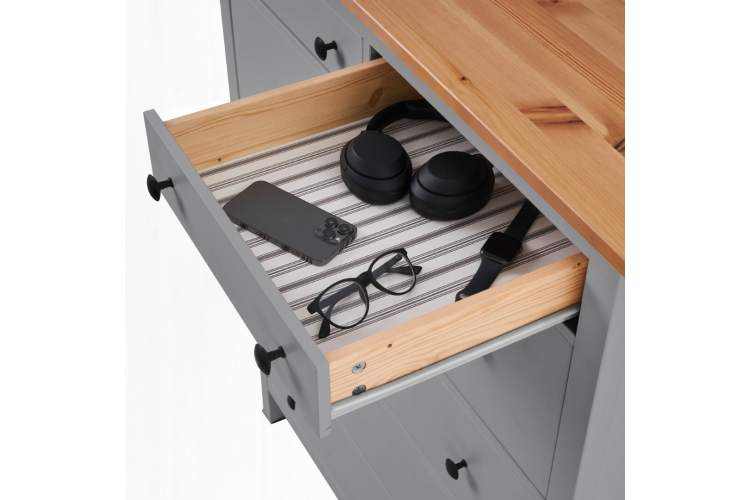 Комод КЫМОР 6 ящиков Серый/Светло-коричневый-7