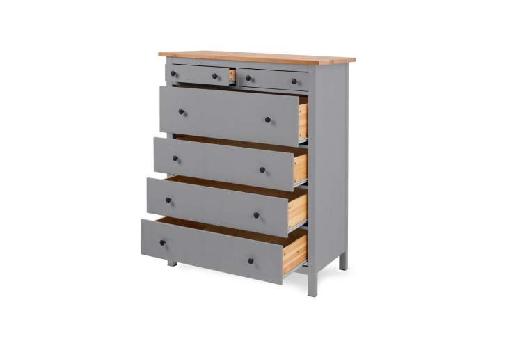 Комод КЫМОР 6 ящиков Серый/Светло-коричневый-4