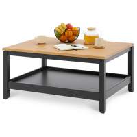 Журнальный стол КОДЗУВ 100x75 Черный/Светло-коричневый
