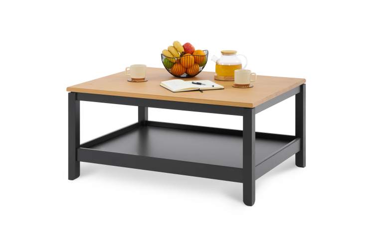 Журнальный стол КОДЗУВ 100x75 Черный/Светло-коричневый