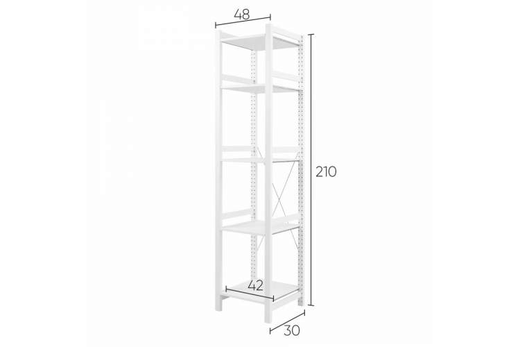 Этажерка УДОРА 5 полок 49х210х50 Белый-9