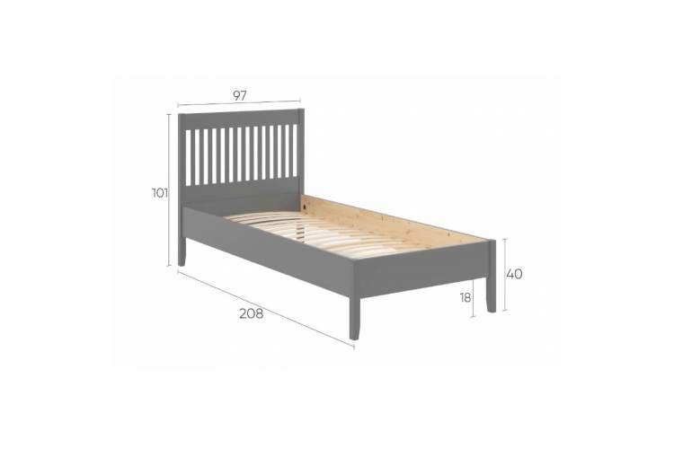 Кровать ИЛЕКСА 90х200 Серый-13
