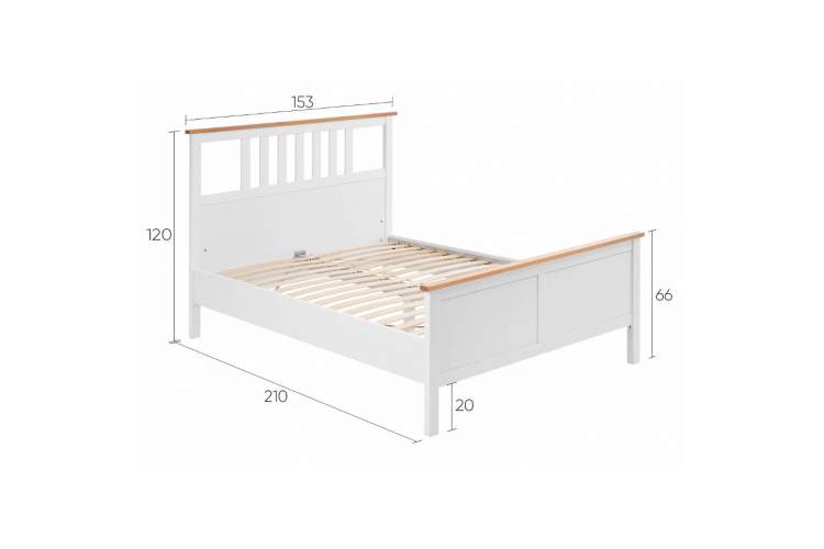 Кровать КЫМОР 140x200 Белый/Светло-коричневый-12