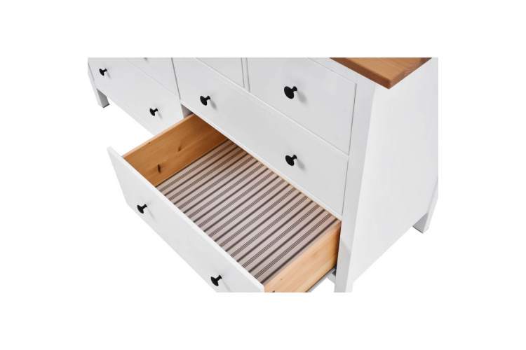 Комод КЫМОР 8 ящиков Белый/Светло-коричневый-7