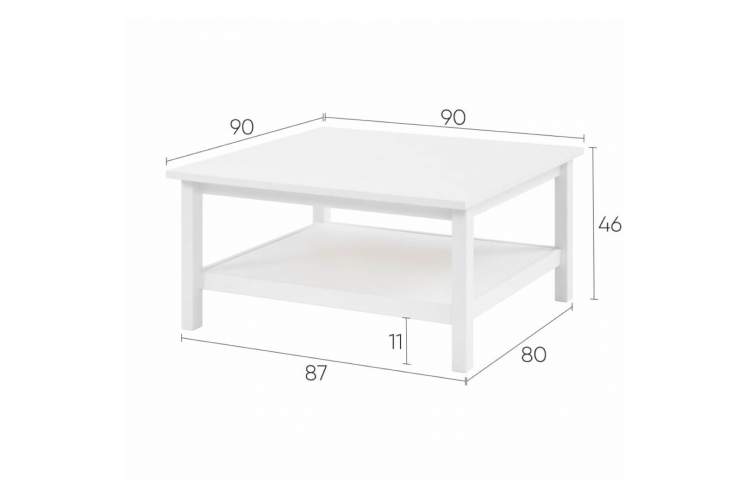 Журнальный стол КЫМОР 90х90 Белый-10