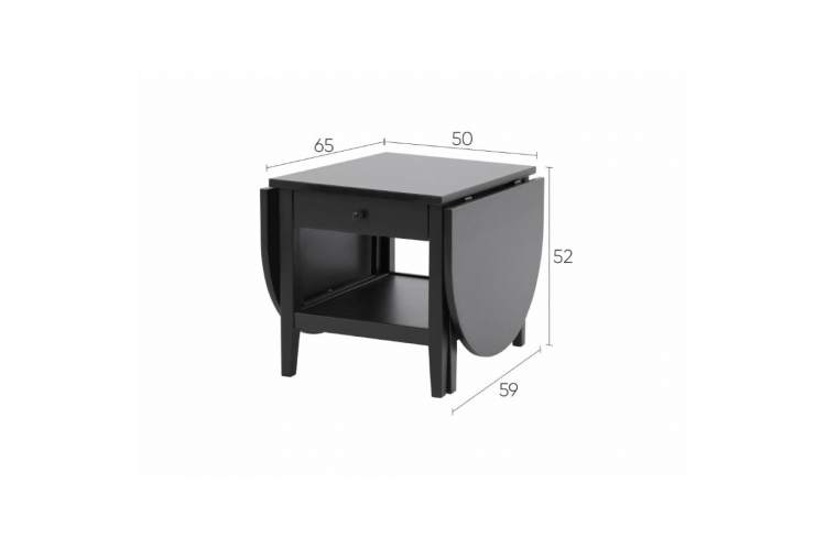 Журнальный стол ВУХТЫМ с ящиком 140х65 Черный-19