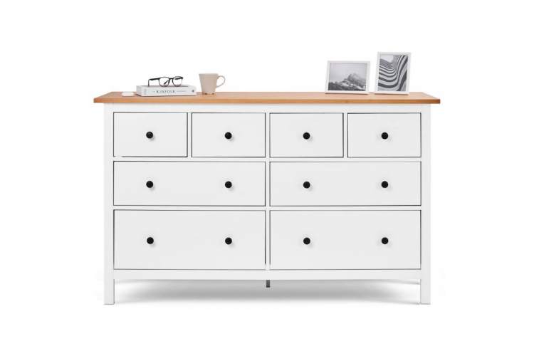 Комод КЫМОР 8 ящиков Белый/Светло-коричневый-1