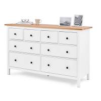 Комод КЫМОР 8 ящиков Белый/Светло-коричневый