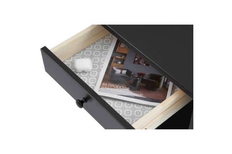 Журнальный стол ВУХТЫМ с ящиком 140х65 Черный-10