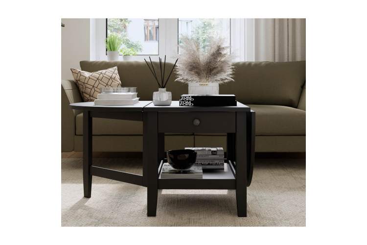 Журнальный стол ВУХТЫМ с ящиком 140х65 Черный-3