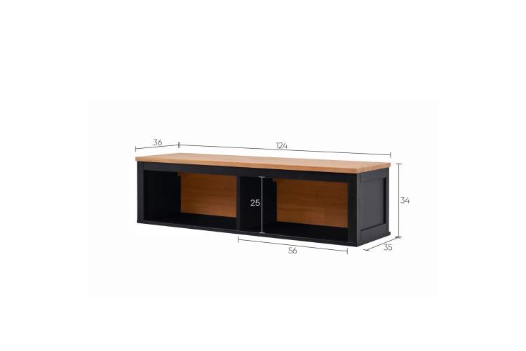 Полка навесная КЫМОР 124 Черный/Светло-коричневый-8