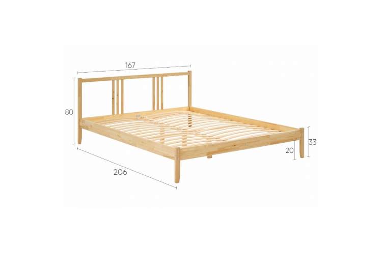 Кровать УСКАР 160х200 Прозрачный лак-12