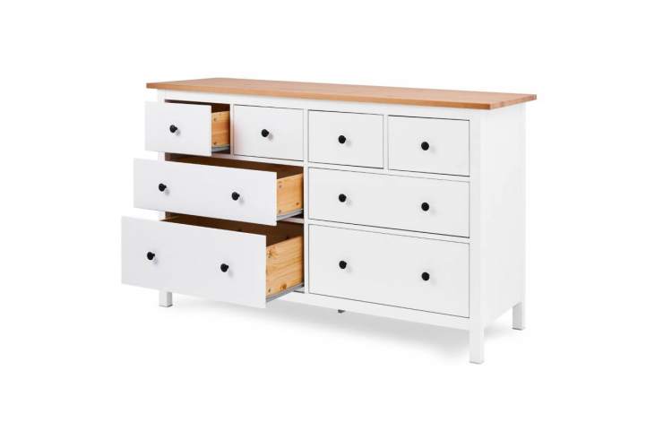Комод КЫМОР 8 ящиков Белый/Светло-коричневый-4