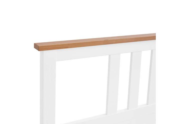 Кровать КЫМОР 140x200 Белый/Светло-коричневый-9