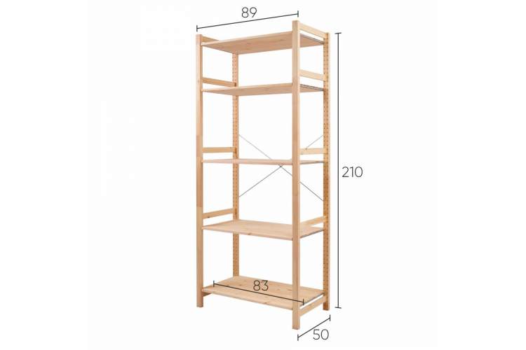 Этажерка УДОРА 5 полок 89х210х50 Без отделки-9
