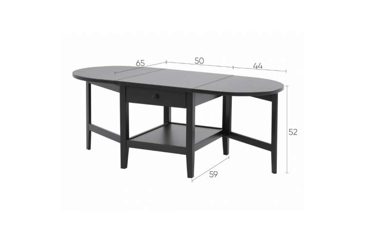 Журнальный стол ВУХТЫМ с ящиком 140х65 Черный-18