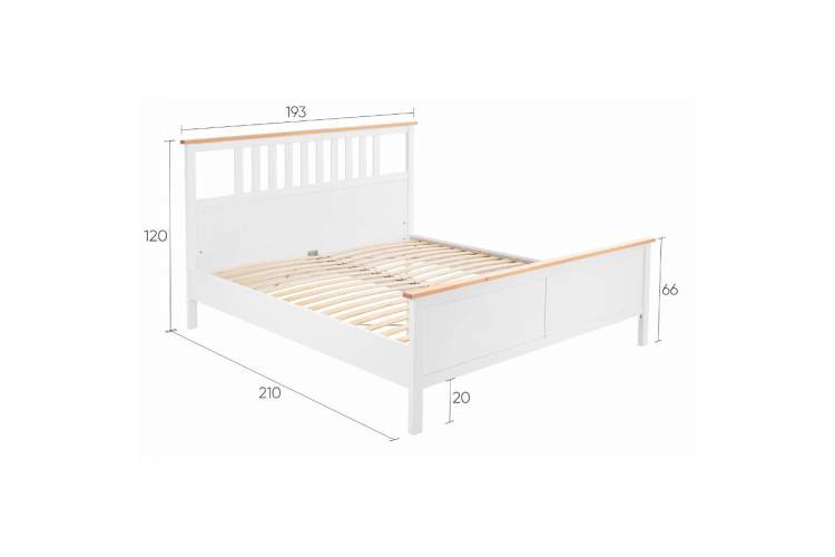 Кровать КЫМОР 180x200 Белый/Светло-коричневый-12