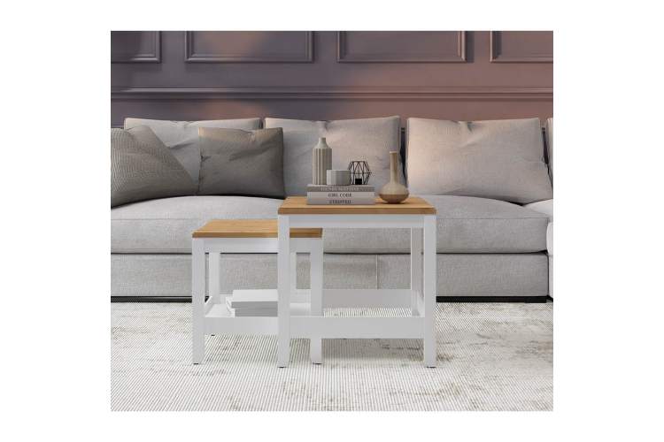 Комплект столиков КОДЗУВ Белый/Светло-коричневый-3