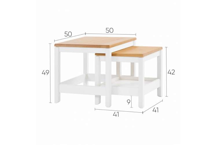Комплект столиков КОДЗУВ Белый/Светло-коричневый-12