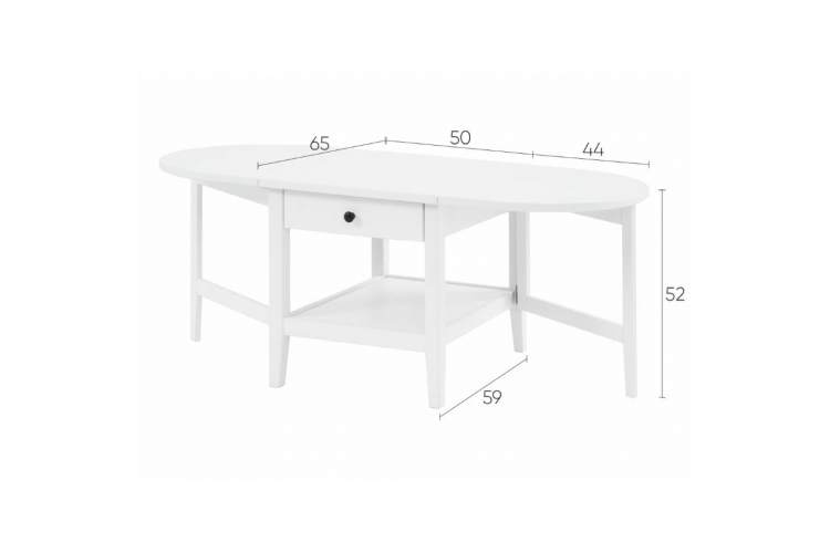 Журнальный стол ВУХТЫМ с ящиком 140х65 Белый-18