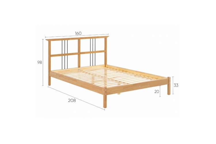 Кровать ВОЙВЫВ 140x200 Светло-коричневый-12