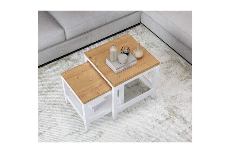Комплект столиков КОДЗУВ Белый/Светло-коричневый-4