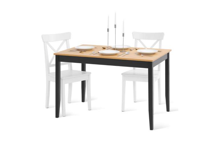 Стол обеденный ЛЫМ 118x74 Черный/Светло-коричневый