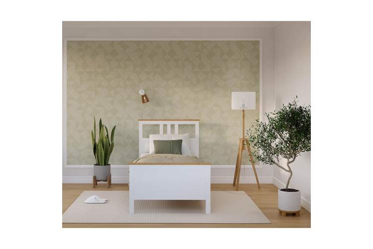 Кровать КЫМОР 90x200 Белый/Светло-коричневый-2