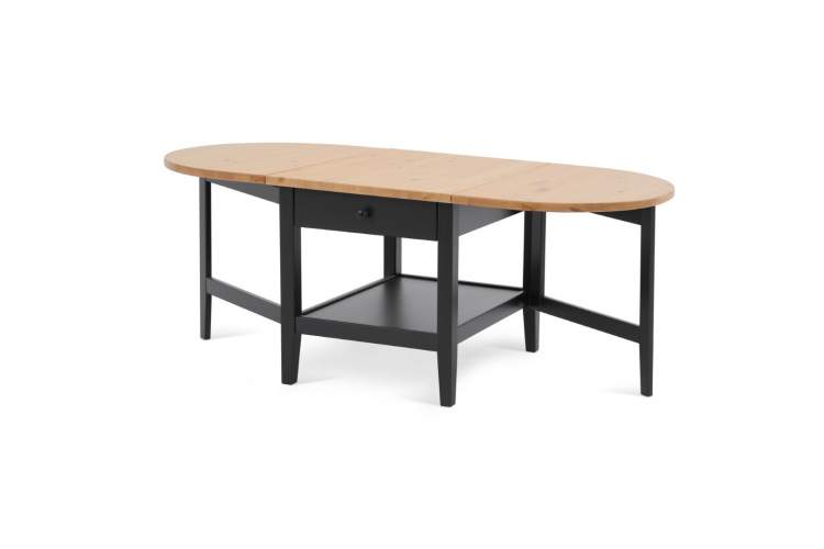 Журнальный стол ВУХТЫМ с ящиком 140х65 Черный/Светло-коричневый-5