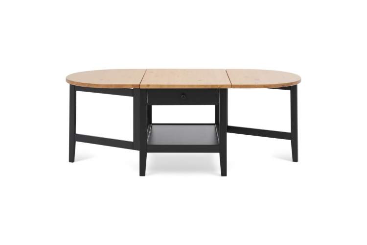 Журнальный стол ВУХТЫМ с ящиком 140х65 Черный/Светло-коричневый-8