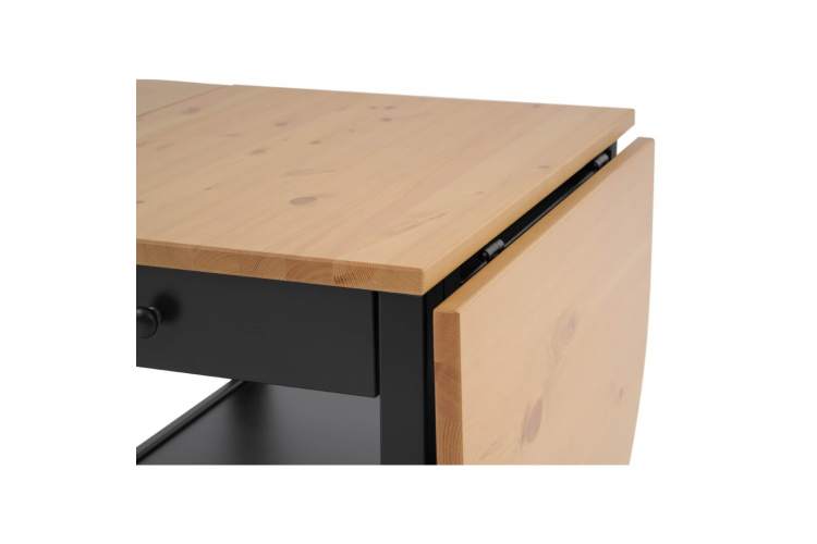 Журнальный стол ВУХТЫМ с ящиком 140х65 Черный/Светло-коричневый-12