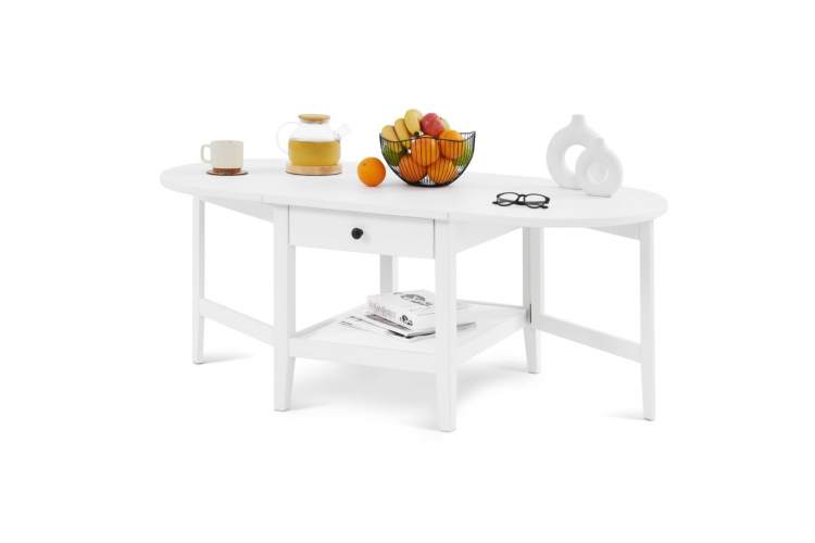 Журнальный стол ВУХТЫМ с ящиком 140х65 Белый