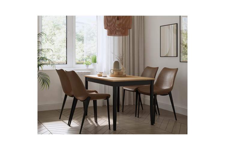 Стол обеденный ЛЫМ 118x74 Черный/Светло-коричневый-2