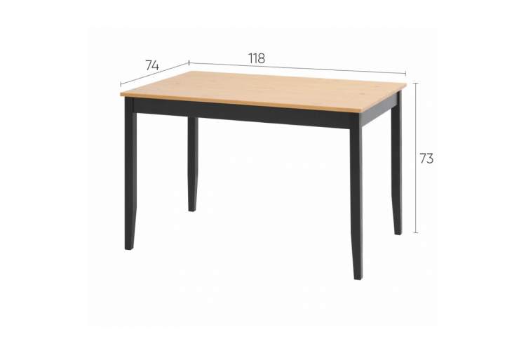 Стол обеденный ЛЫМ 118x74 Черный/Светло-коричневый-9