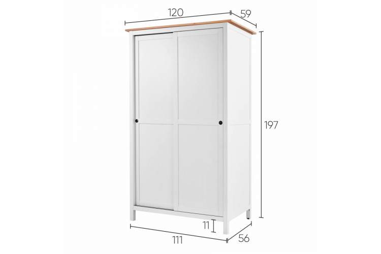 Шкаф раздвижной КЫМОР Белый/Светло-коричневый-13