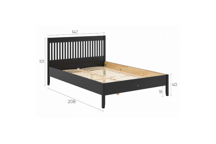 Кровать ИЛЕКСА 140х200 Черный-14