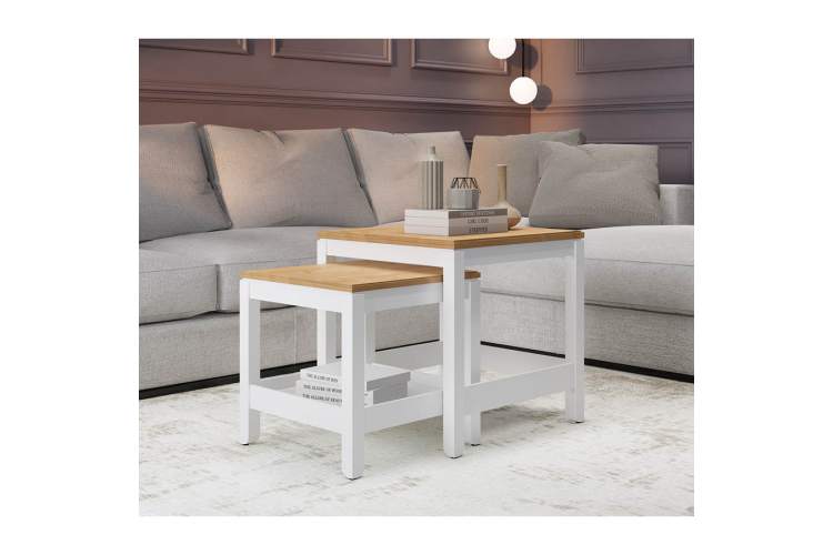 Комплект столиков КОДЗУВ Белый/Светло-коричневый-2