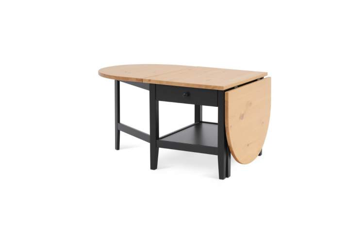 Журнальный стол ВУХТЫМ с ящиком 140х65 Черный/Светло-коричневый-6