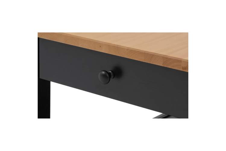 Журнальный стол ВУХТЫМ с ящиком 140х65 Черный/Светло-коричневый-13