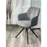 Стул НОРМАН 360 град., цвет BELLA-13/CYPRUS-10 серый, шенилл/замша / черный каркас М-City Стул НОРМАН 360 град., цвет BELLA-13/CYPRUS-10 серый, шенилл/замша / черный каркас М-City