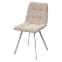 Стул РИЧИ, цвет H-06 Бежевый, велюр / белый каркас М-City