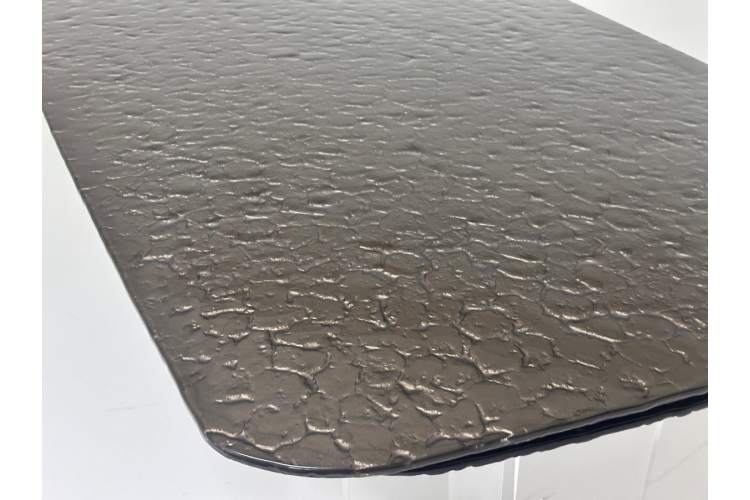 Стол LAURITS 200 GOLDEN, стекло BUBBLE / Прозрачный каркас ®DISAUR-2