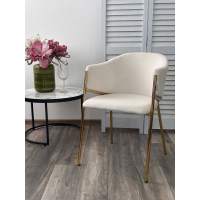 Стул DILL MOMO-01 молочный, велюр "беспальчиковый"/ золотой каркас М-City