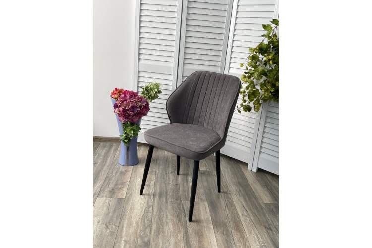 Стул VENA, цвет B28 Темно-серый, велюр / черный каркас М-City-2