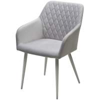 Стул BRANDY-X СВЕТЛО-СЕРЫЙ BM-4, велюр / белый каркас, велюр М-City